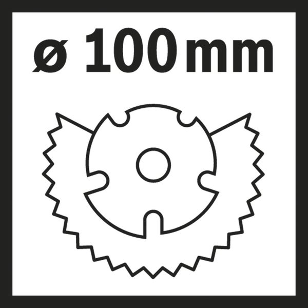 Symbol für Sägeblatt mit 100 Millimeter Durchmesser