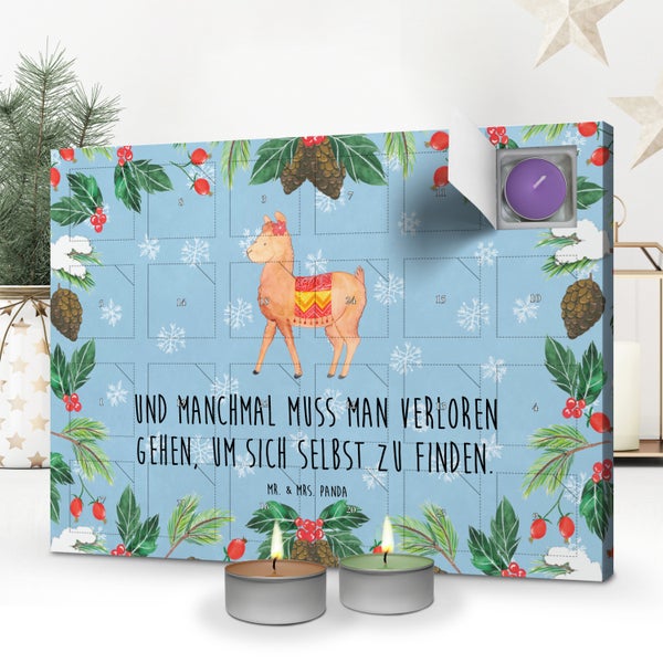 Mr. & Mrs. Panda Duftkerzen Adventskalender Alpaka Stolz - Blau Pastell