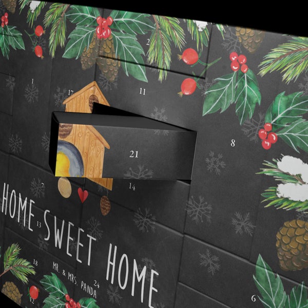 Mr. & Mrs. Panda Befüllbarer Adventskalender Vogelhaus Home - Schwarz