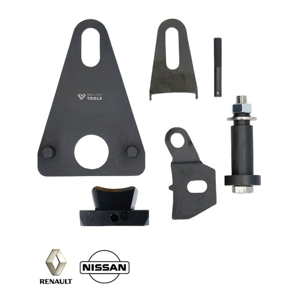 BRILLIANT TOOLS Schwungrad-/Kurbelwellen-Riemenscheiben-Blockier- und Stirndeckeltrenn-Werkzeug-Satz für Renault Nissan - BT594610