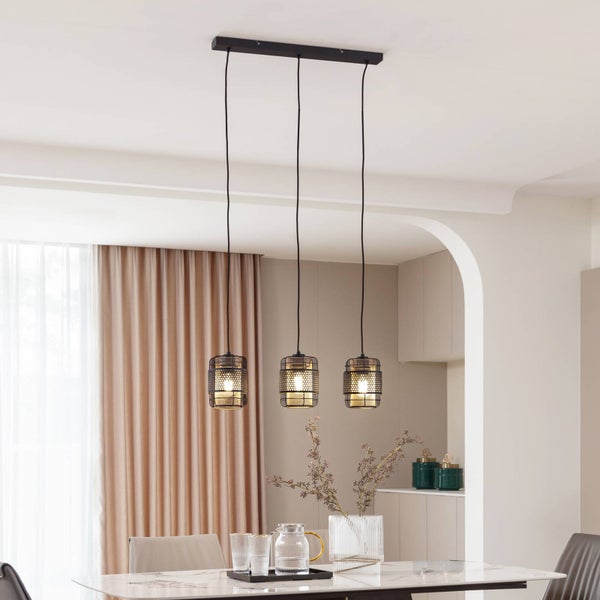 Lindby Deckenlampe Eudoria (Modern) in Schwarz aus Metall (3 flammig, E27) - Deckenleuchte Lampe Wohnzimmerleuchte