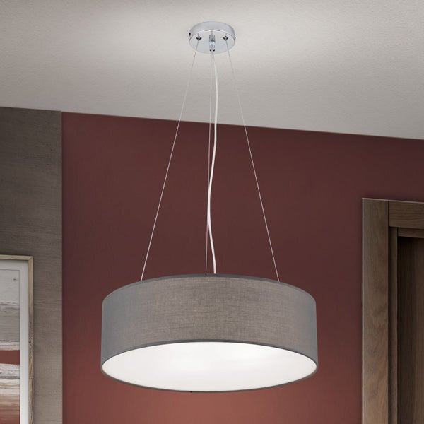 Hängeleuchte Stoff 50cm grau