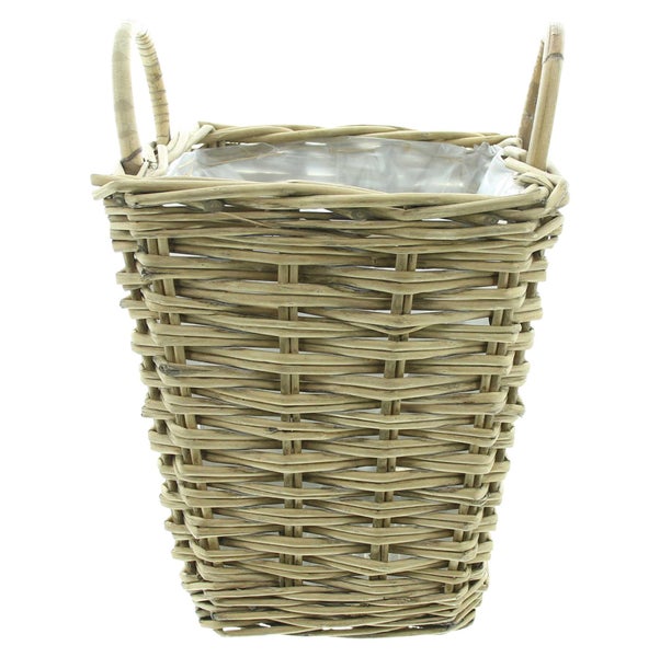 FRANK FLECHTWAREN | Pflanzkorb Weiden-Chic, WEIDE, RATTAN, MDF, FOLIE, 27 x 27 x 30 cm