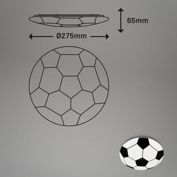 LED Fußballlampe Deckenlampe Kinderzimmerlampe 12W Ø27,5cm Briloner