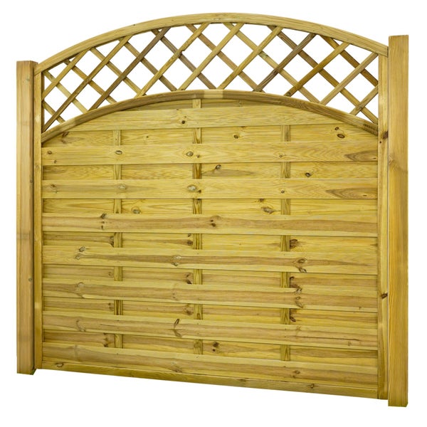 GartenLand Dichtzaun VARIO gebogen mit Rankgitter 180x180 cm Holzzaun Kiefer PEFC KDI Grün 44x44 mm Rahmen