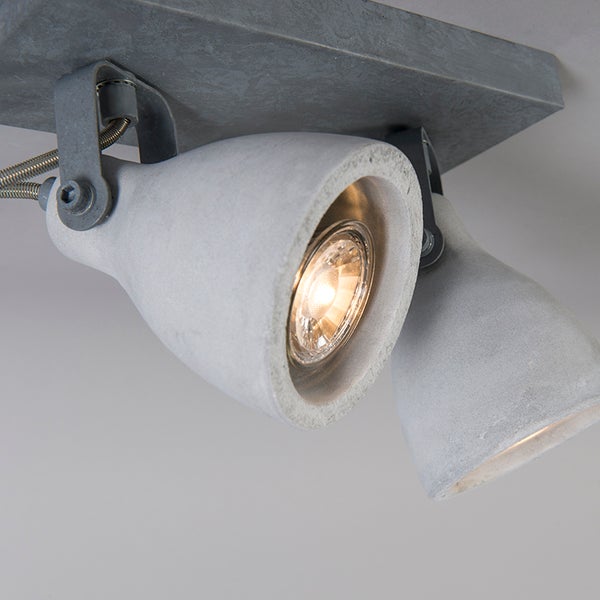 Beton Deckenleuchte mit zwei Strahlern