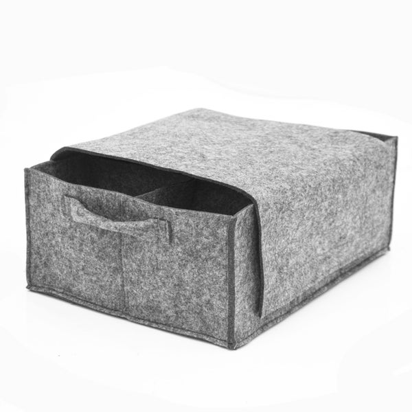 Rechteckige Aufbewahrungsbox aus Filz mit Deckel und Griff zur Organisation