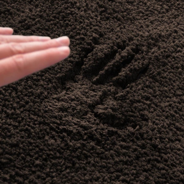 Brauner Teppich mit Handabdruck im Flor