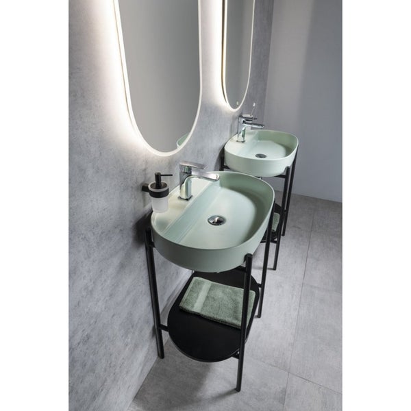 Isvea Waschbecken Oval Aufsatzwaschbecken Badezimmer Mintgrün