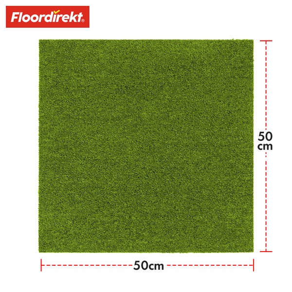 FLOORDIREKT Teppichfliese Moscow - Selbstliegend - 50 x 50 cm - Grün