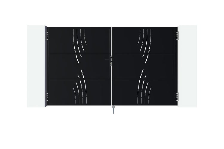 Doppelflügeltor mit dekorativem Ausschnittmuster