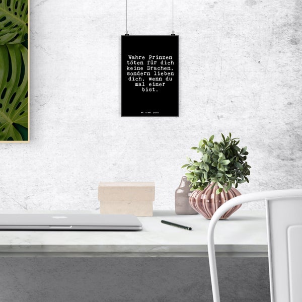 Mr. & Mrs. Panda DIN A5 Poster Wahre Prinzen töten für... - Schwarz