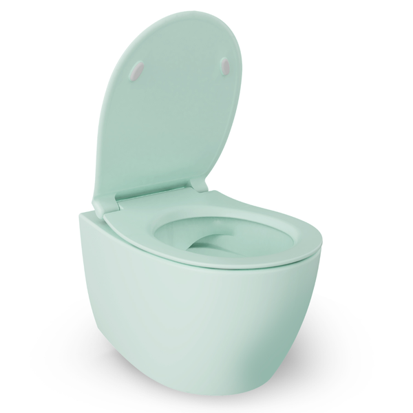 Isvea WC Toilet Badezimmer Wand-WC Mintgrün mit Softclose-Sitz