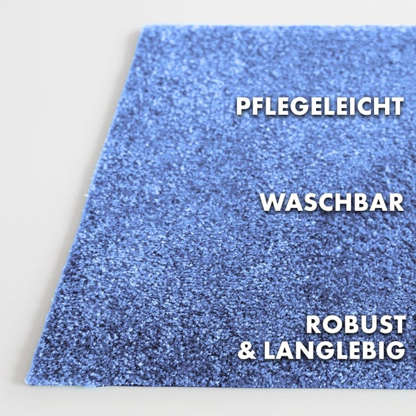 FLOORDIREKT Fußmatte Domenico - stilvolle & praktische Schmutzfangmatte - Blau - 50 x 80 cm
