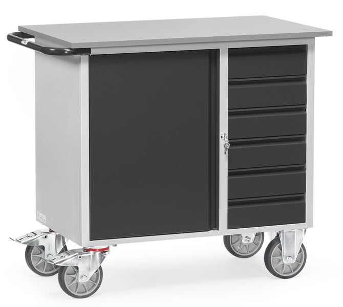 Werkzeugwagen mit Tür und Schubladen