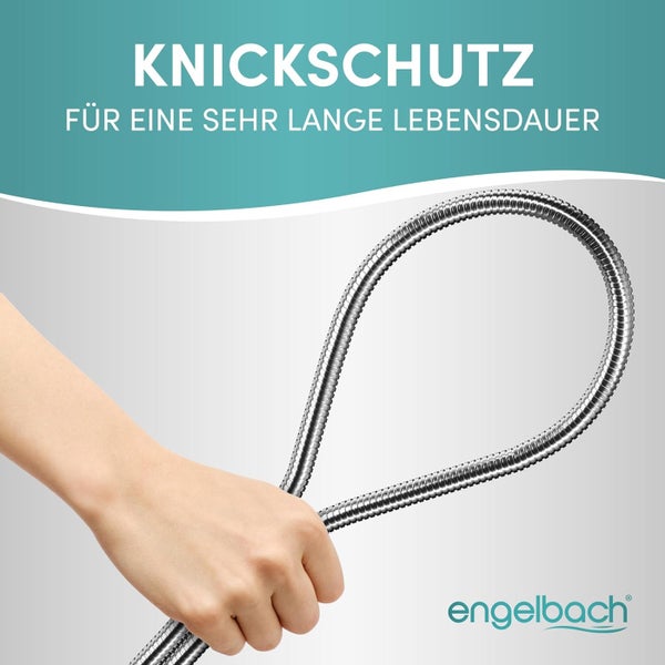 ENGELBACH Brauseschlauch  1,25m x ½” - Edelstahl - Doppelter Verdrehschutz