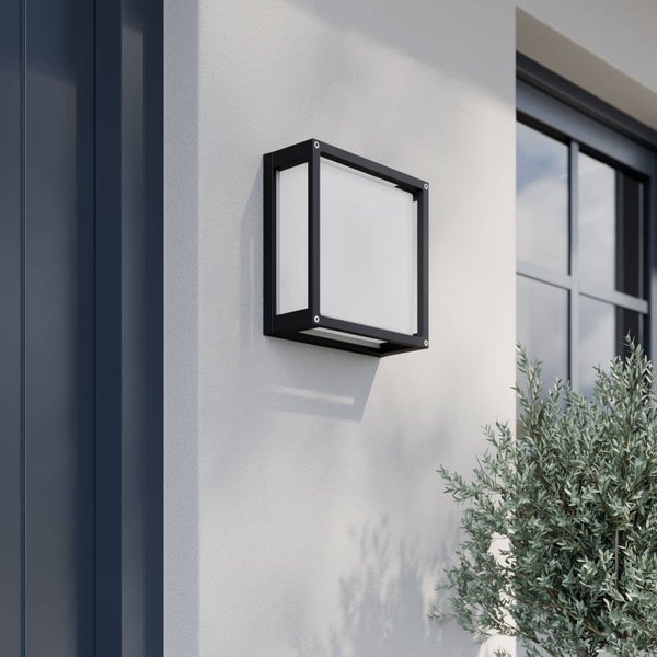 Lucande Glas Wandlampe aussen, Wandleuchte außen spritzwassergeschützt IP54 2x E27 max. 20W ohne Leuchtmittel Außenleuchte Aussenwandleuchte