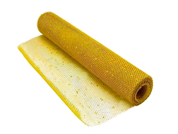 LAALU Rolle Netz mit Glitter Gold 36 cm x 5 m