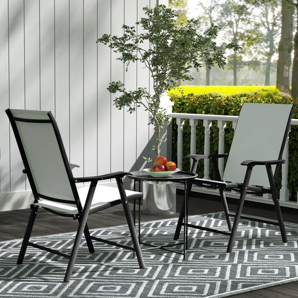 Outsunny Beistelltisch klappbar Gartentisch Ø46 x 50 cm Rund wetterfest Balkontisch mit klappbar Tischbeine Campingtisch Klapptisch Kaffeetisch für Wohnzimmer Büro Outdoor Indoor Schwarz