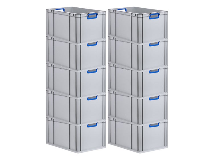 PROREGAL Eurobox Nextgen Color HxBxT 32 x 40 x 60 cm 65 Liter Griffe Blau Offen Verstärkter Boden Eurobehälter Transportbox