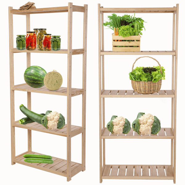 PROREGAL Holzregal SPREEWALD HxBxT 163x70x33cm 5 Ebenen Massives Kiefernholz Natur