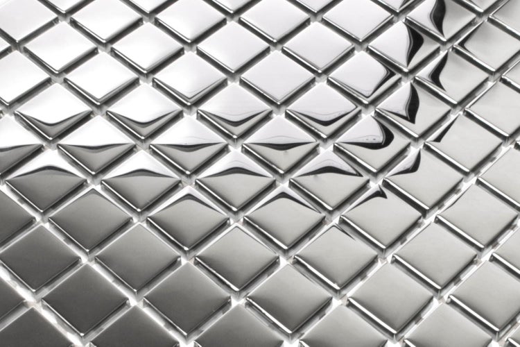 Glasmosaik auf Netz für Bad und Küche 30cm x 30cm  - Pure Silver