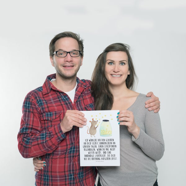 Mr. & Mrs. Panda DIN A4 Poster Maus Sterne - Weiß