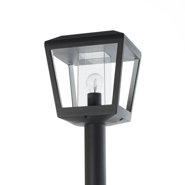 Lucande Mastleuchte außen Dunia (spritzwassergeschützt (Modern) in Schwarz aus Aluminium (1 flammig, E27) - Kandelaber Außenleuchte
