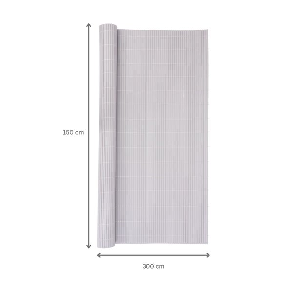 PROREGAL Fi-Chi – Premium Sichtschutzmatte Zaun Sichtschutz PVC- Sichtschutzmatte Gartensichtschutz Höhe 1,5 m Länge 3 m HxL 1,5 x 3 m Grau