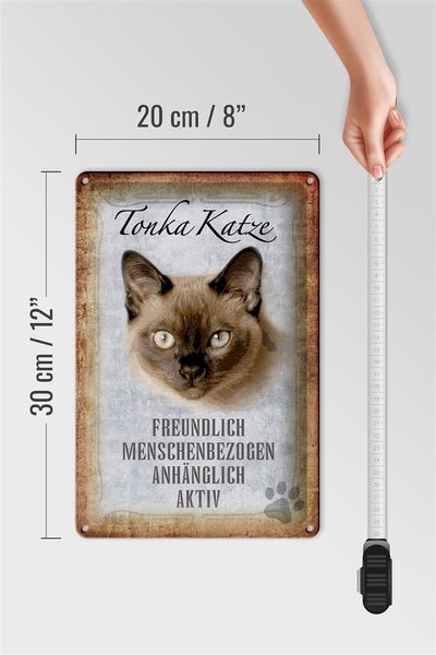 Blechschild Spruch 20x30cm Tonka Katze Schild deko