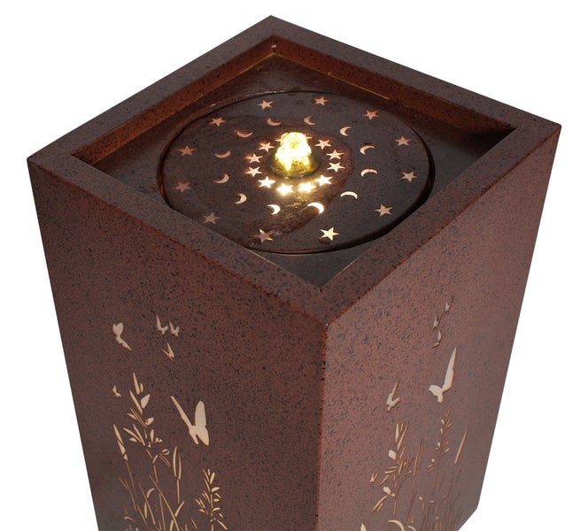 Dekorativer Zimmerbrunnen mit Sternen-, Mond- und Tiermotiven