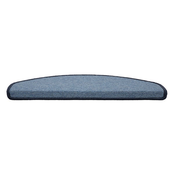 FLOORDIREKT Stufenmatte London - mit Umkettelung - Hellblau - Halbrund - 23,5 x 65 cm