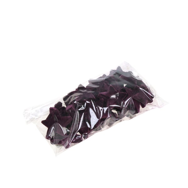 Dekorative Sterne aus Samt in einer transparenten Verpackung