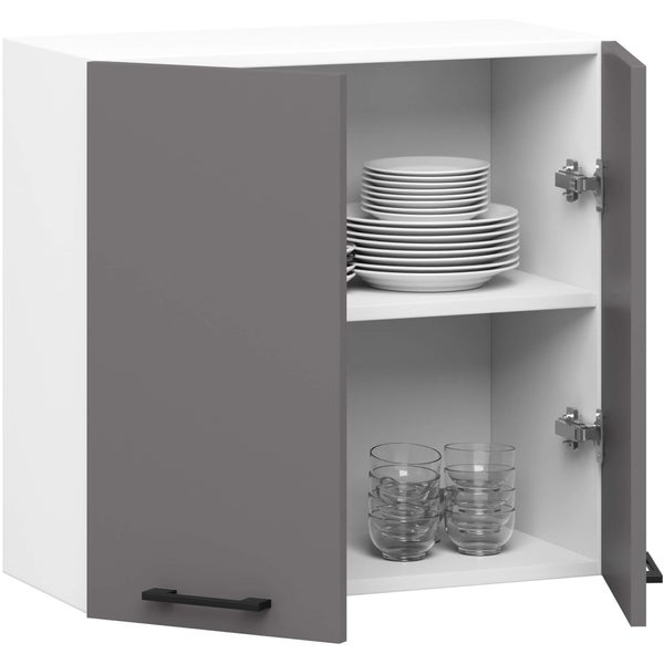 Hängeschrank mit Geschirr und Gläsern