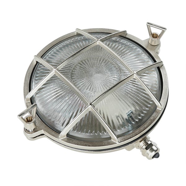 Runde Wandleuchte mit Schutzgitter