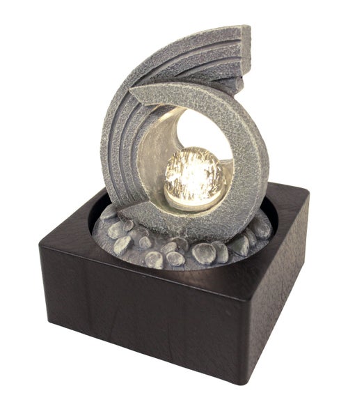 Zimmerbrunnen Tischbrunnen FoArchi antik grau Led 24 cm 11113