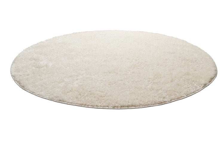 Teppich Rund Creme Weiß Hochflor Flavio Homie Living 120 cm rund