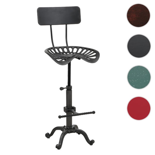 Hocker mit Rückenlehne, höhenverstellbar im Industriestil