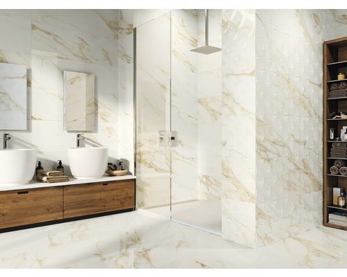 Weiße, quadratische Fliese