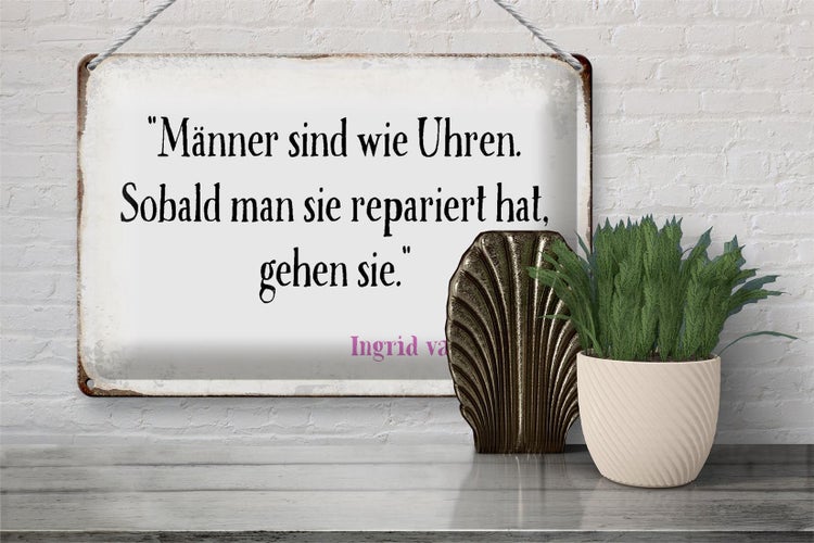 Blechschild Spruch 30x20cm Männer wie Uhren Schild