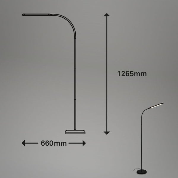 LED floor light, black, 1xLED-platine/6W
