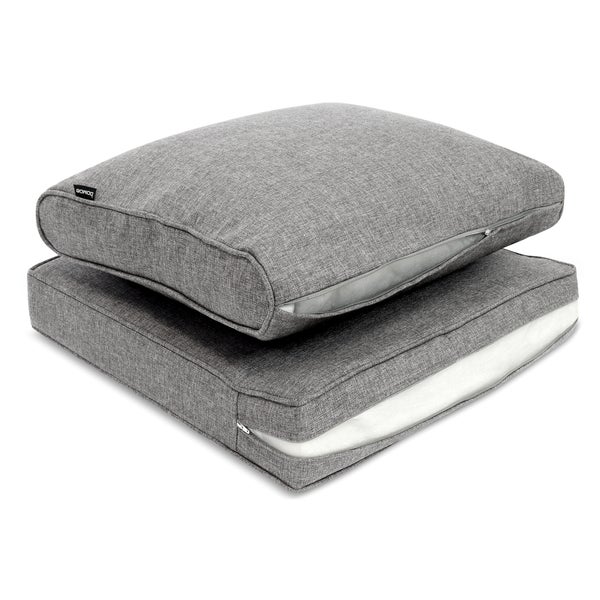Beautissu Ilano Loungekissen Outdoor Sitz 50x50x8cm Grau