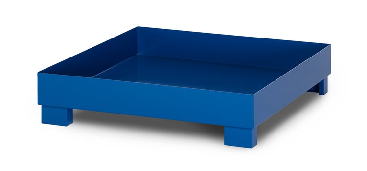 RR Industrietechnik Auffangwanne aus Stahl für 4x 200 Liter Fass ohne Gitterrost RAL 5010 enzianblau