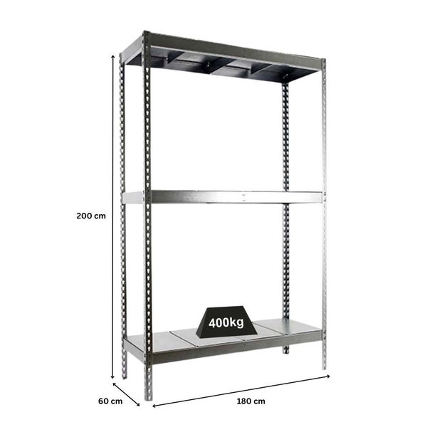 PROREGAL Schwerlastregal Big Metal Yeti Three HxBxT 200 x 180 x 60 cm Fachlast 400 kg Verzinkt