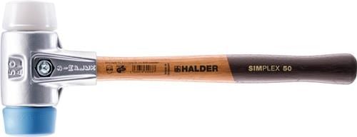 Halder SIMPLEX-Schonhammer mit Aluminiumgehäuse und Holzstiel Ø 60 mm TPE-soft / Superplastik - 3117.060