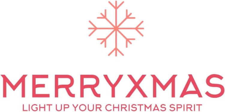 Merry Christmas Schriftzug mit Schneeflocke