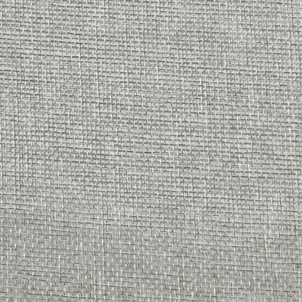 Grob gewebter grauer Stoff mit Leinenoptik.