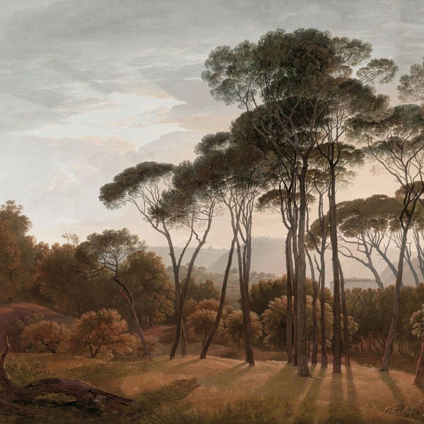 Gemälde einer Waldlandschaft mit Bäumen