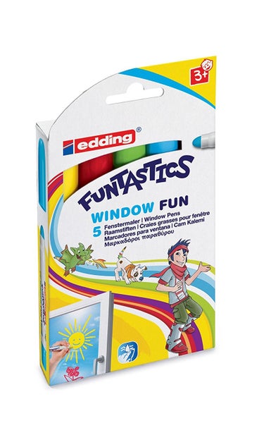 edding e-16 Fasermaler FUNTASTICS WINDOW FUN, 5er Set