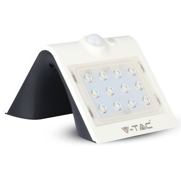V-TAC VT-767-2-W - Weiße Solar-Wandleuchten - IP65 - 1.5W - 220 Lumen - 4000K